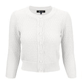 Women’s Pattern Cropped Knit Cardigan Sweater | Zarnesh